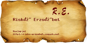 Riskó Erzsébet névjegykártya